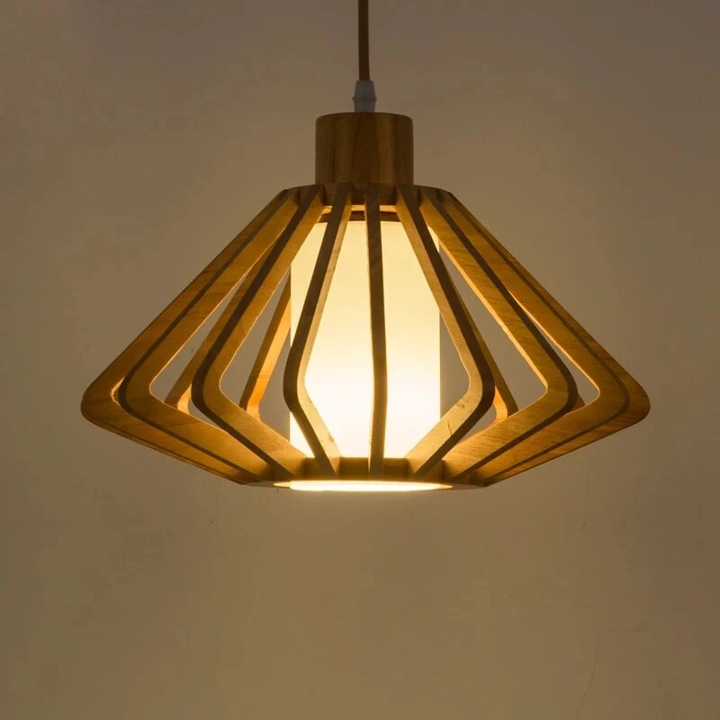 Suspension Moderne Avec Abat-jour En Bois Alfa 4 Suspension Moderne Avec Abat-jour En Bois Alfa – Image 2