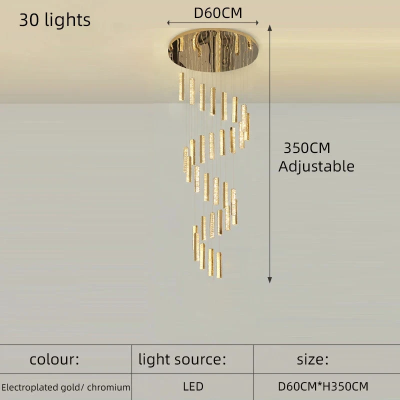 Lustre En Cristal Led Doré Pour éclairage Intérieur élégant Et Raffiné 12 Lustre En Cristal Led Doré Pour éclairage Intérieur élégant Et Raffiné – Image 10