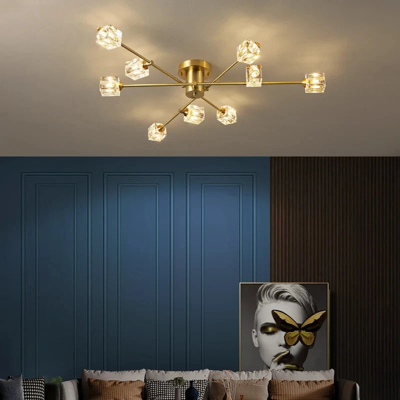 Plafonnier En Cuivre Moderne Design Nordique Cristal Luxe 6 Plafonnier En Cuivre Moderne Design Nordique Cristal Luxe â Image 4