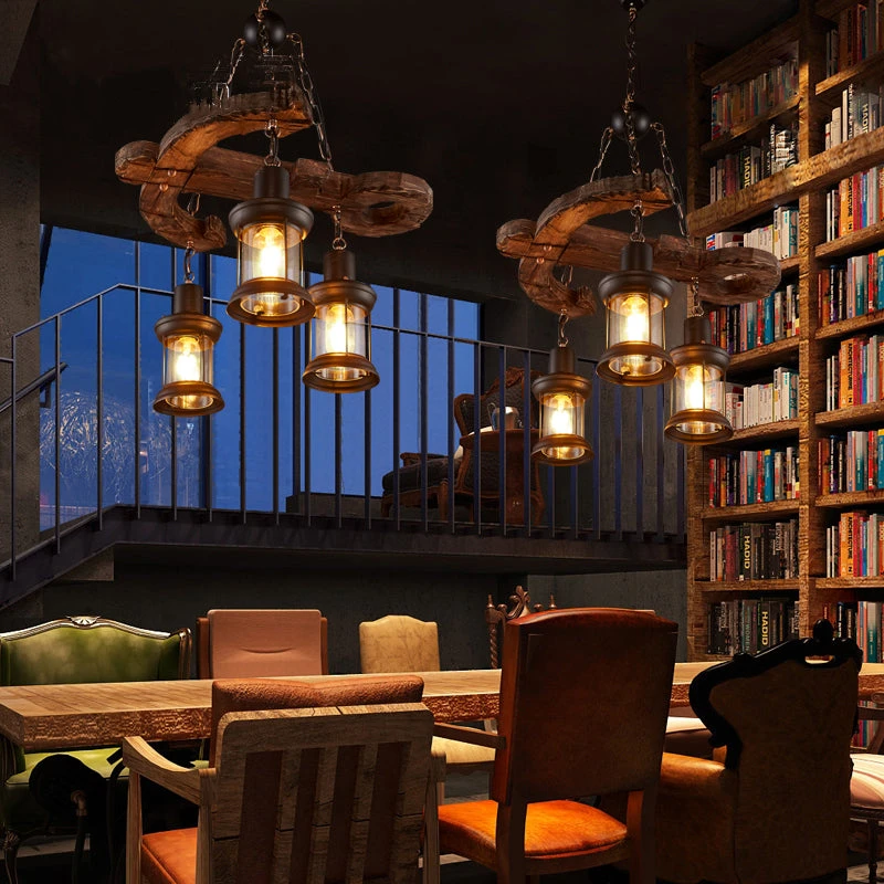 Lustre Vintage Avec Base En Forme D'ancre En Bois Alaska 11 Lustre Vintage Avec Base En Forme D'ancre En Bois Alaska – Image 9