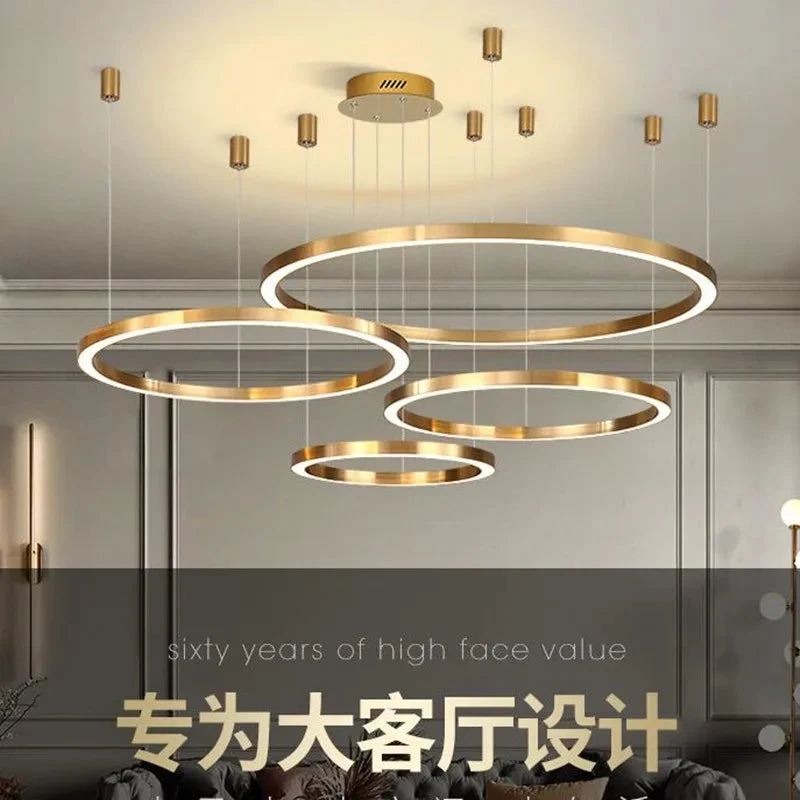 Plafonnier Led Moderne Avec Anneau Doré Brossé 4 Plafonnier Led Moderne Avec Anneau Doré Brossé – Image 2