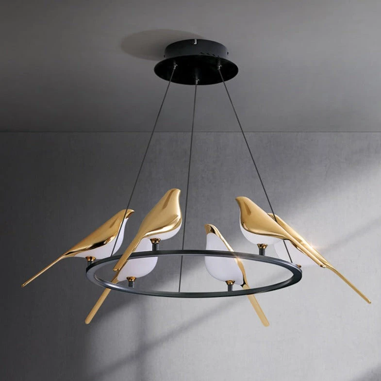 Lustre Design LED Luxury En Forme D'oiseaux Dorés Pie 9 Lustre Design LED Luxury En Forme D'oiseaux Dorés Pie – Image 7