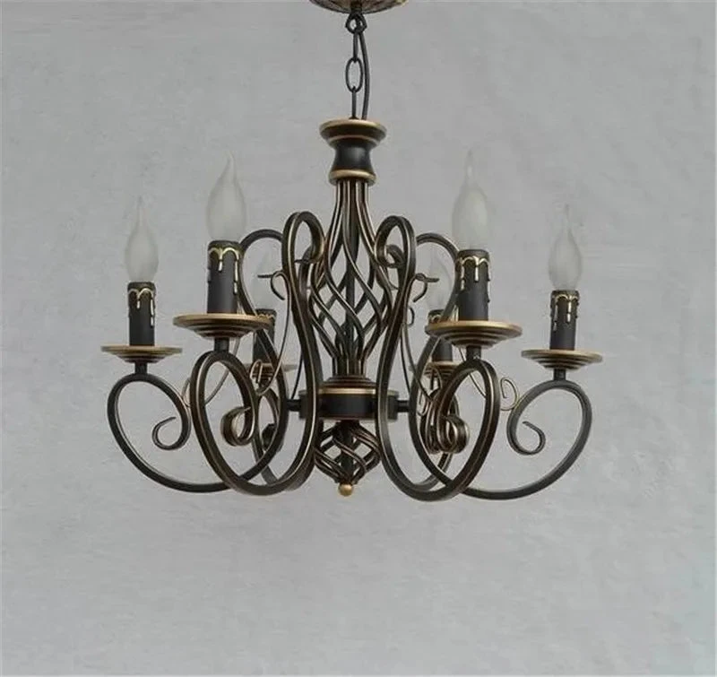 Lustre Vintage Européen En Fer Avec Bougies à Led 10 Lustre Vintage Européen En Fer Avec Bougies à Led – Image 8