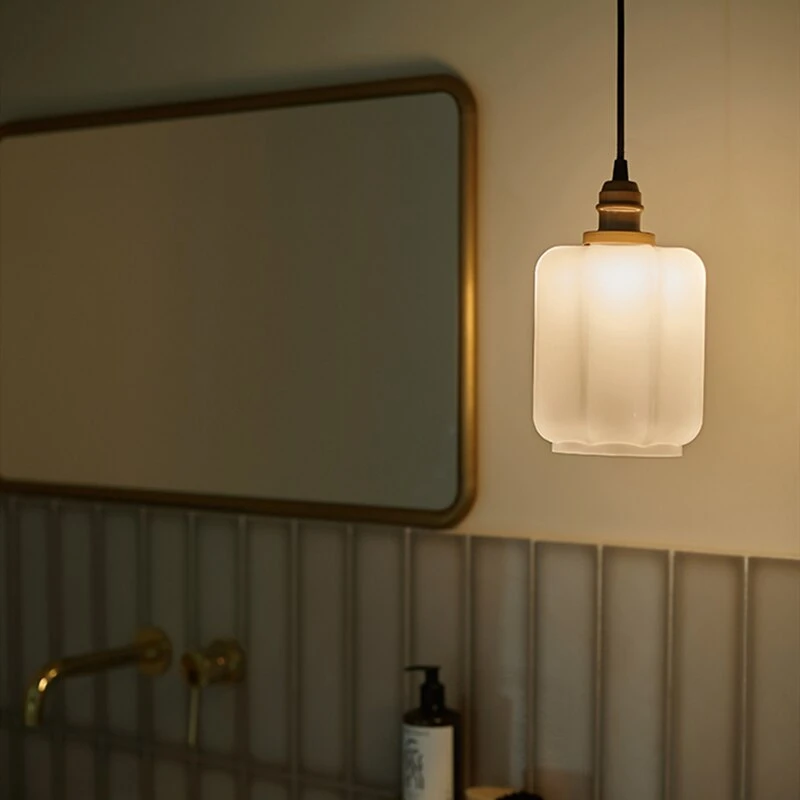 Suspension Rétro Abat-jour En Verre Blanc Vinny 7 Suspension Rétro Abat-jour En Verre Blanc Vinny – Image 5