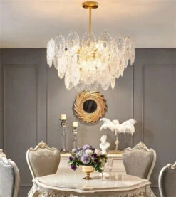 Lustre Rond En Cristal Doré Design Moderne à Led -Lumeers Boutique Hf70265eef8474ee5ab6c2fc710ac2bffb