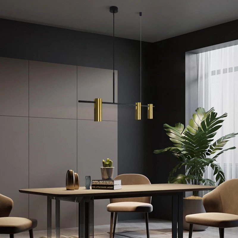 Lustre Design Minimaliste Avec Spots Doré Prism 5 Lustre Design Minimaliste Avec Spots Doré Prism – Image 3