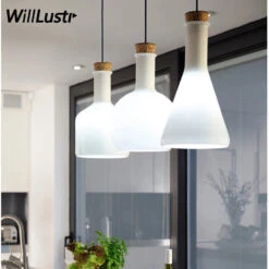 (mai80j) Suspension Avec Abat-jour En Verre Blanc Style Bouteille Nader -Lumeers Boutique Magic Bottle Pendant Lamp Restaurant Shop Hotel Bar Cafe Loft Modern Benjamin Hubert Labware Reproduction Glass