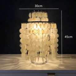 (80j - 5juin) Lampe à Poser Moderne LED Avec Plaques Nacrées Loredi