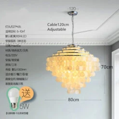 (80j - 6juin) Suspension Moderne LED Avec Plaques Nacrées Loredi