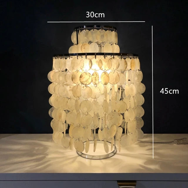 (80j - 5juin) Lampe à Poser Moderne LED Avec Plaques Nacrées Loredi 7 (80j - 5juin) Lampe à Poser Moderne LED Avec Plaques Nacrées Loredi – Image 5