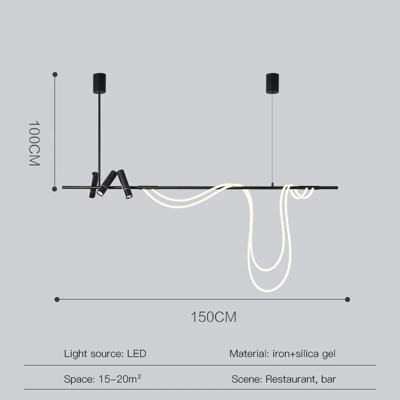 Suspension Led Moderne Pour Intérieur Long Et Simple 10 Suspension Led Moderne Pour Intérieur Long Et Simple – Image 8