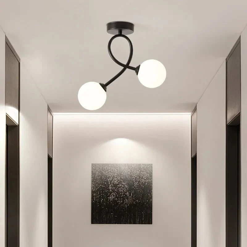 Plafonnier En Verre Moderne Minimaliste Noir Or 1/2 Têtes éclairage Intérieur Pour Couloir Allée Balcon Entrée Vestiaire Luminaires 7 Plafonnier En Verre Moderne Minimaliste Noir Or 1/2 Têtes éclairage Intérieur Pour Couloir Allée Balcon Entrée Vestiaire Luminaires – Image 5