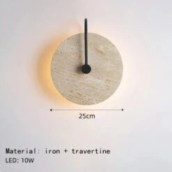 Applique Murale Ronde Japonaise En Travertin à Led Pour éclairage D'ambiance -Lumeers Boutique S01502f49f4874d6ba363d72f7f1c27dbr