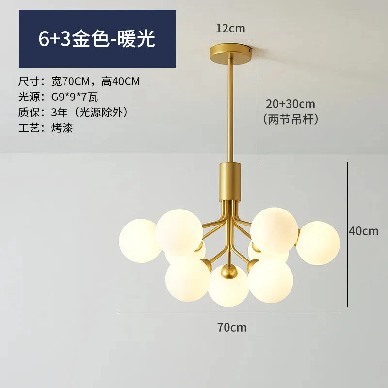 Lustre Haricot Magique En Verre éclairage Moderne Romantique 11 Lustre Haricot Magique En Verre éclairage Moderne Romantique – Image 9