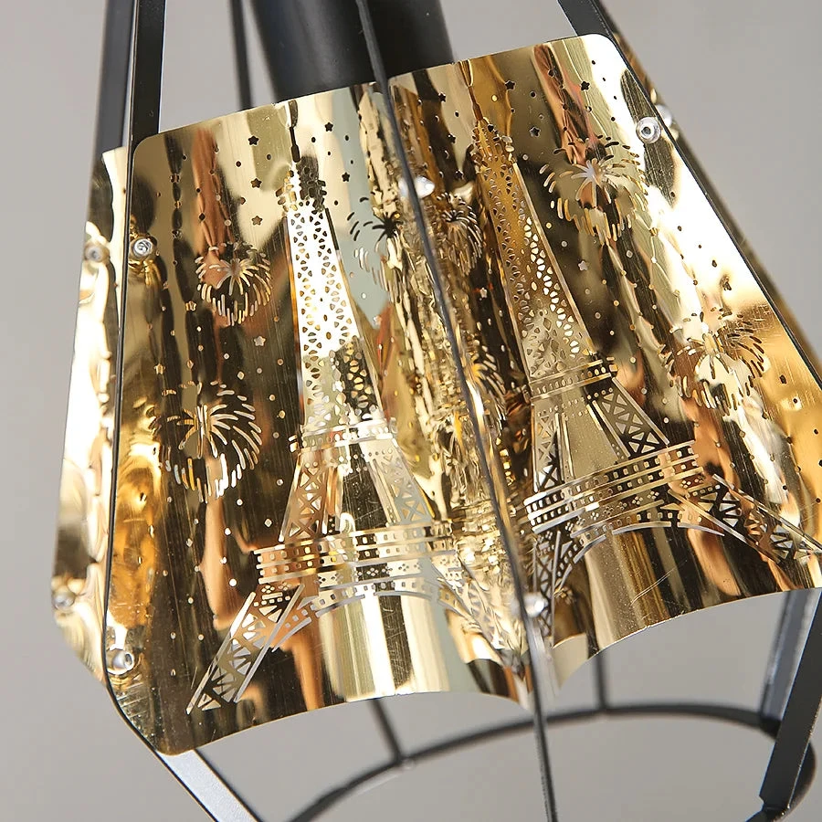 Suspension Nordique Créative Avec Abat-jour Doré Gravé 7 Suspension Nordique Créative Avec Abat-jour Doré Gravé – Image 5