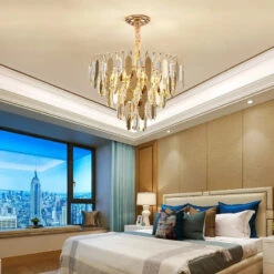 Lustre Moderne En Cristal Doré à Led Design élégant Pour Intérieur -Lumeers Boutique S023bd4d87dc24cb68b12741a46b719dek