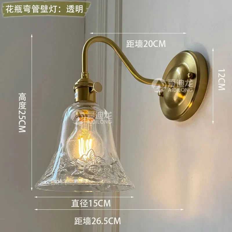 Applique Murale Nordique En Laiton Avec Abat-jour En Verre élégant 11 Applique Murale Nordique En Laiton Avec Abat-jour En Verre élégant – Image 9