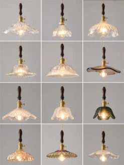 Suspension Moderne En Laiton Avec Abat-jour Rustique En Verre De Noyer -Lumeers Boutique S068d7b8e423e4585906f99801aa6ca7b5