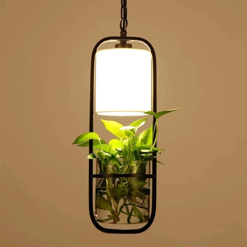 Suspension Moderne En Cage Avec Abat-jour En Verre Et Fer 7 Suspension Moderne En Cage Avec Abat-jour En Verre Et Fer – Image 5