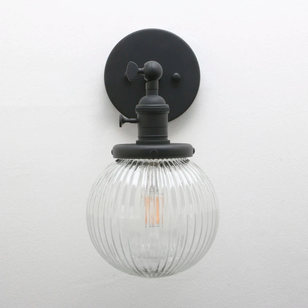 Applique Murale Phansthy Vintage Industrielle Avec Abat-jour Rond En Verre 11 Applique Murale Phansthy Vintage Industrielle Avec Abat-jour Rond En Verre – Image 9