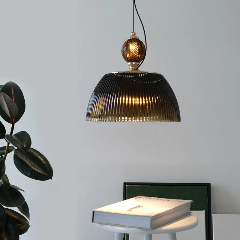 Suspension Avec Abat-jour En Verre Style Rétro Lorm 4 Suspension Avec Abat-jour En Verre Style Rétro Lorm – Image 2