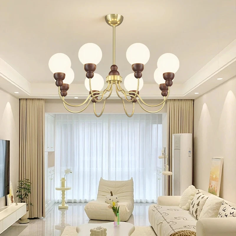 Suspension En Verre Rétro Avec éclairage Led En Bois 4 Suspension En Verre Rétro Avec éclairage Led En Bois – Image 2