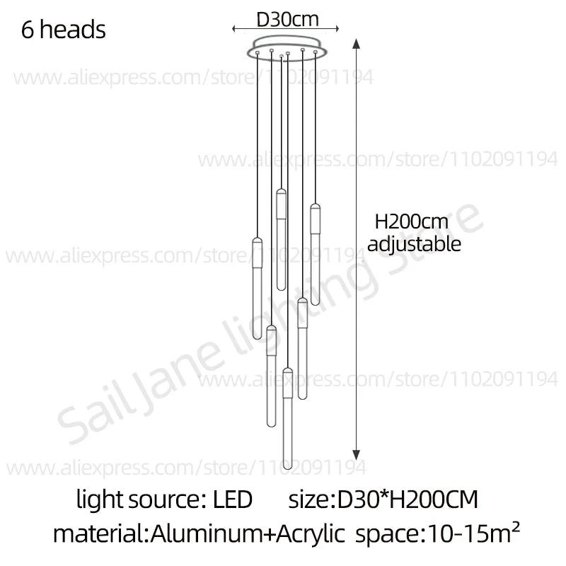Lustre Led Minimaliste Moderne Pour Villa Restaurant Escalier 14 Lustre Led Minimaliste Moderne Pour Villa Restaurant Escalier – Image 12