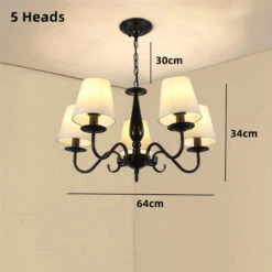Lustre En Fer Noir Avec Abat-jour Pour Intérieur élégant -Lumeers Boutique S092a86741beb45e182a8cd22fee4aad2L