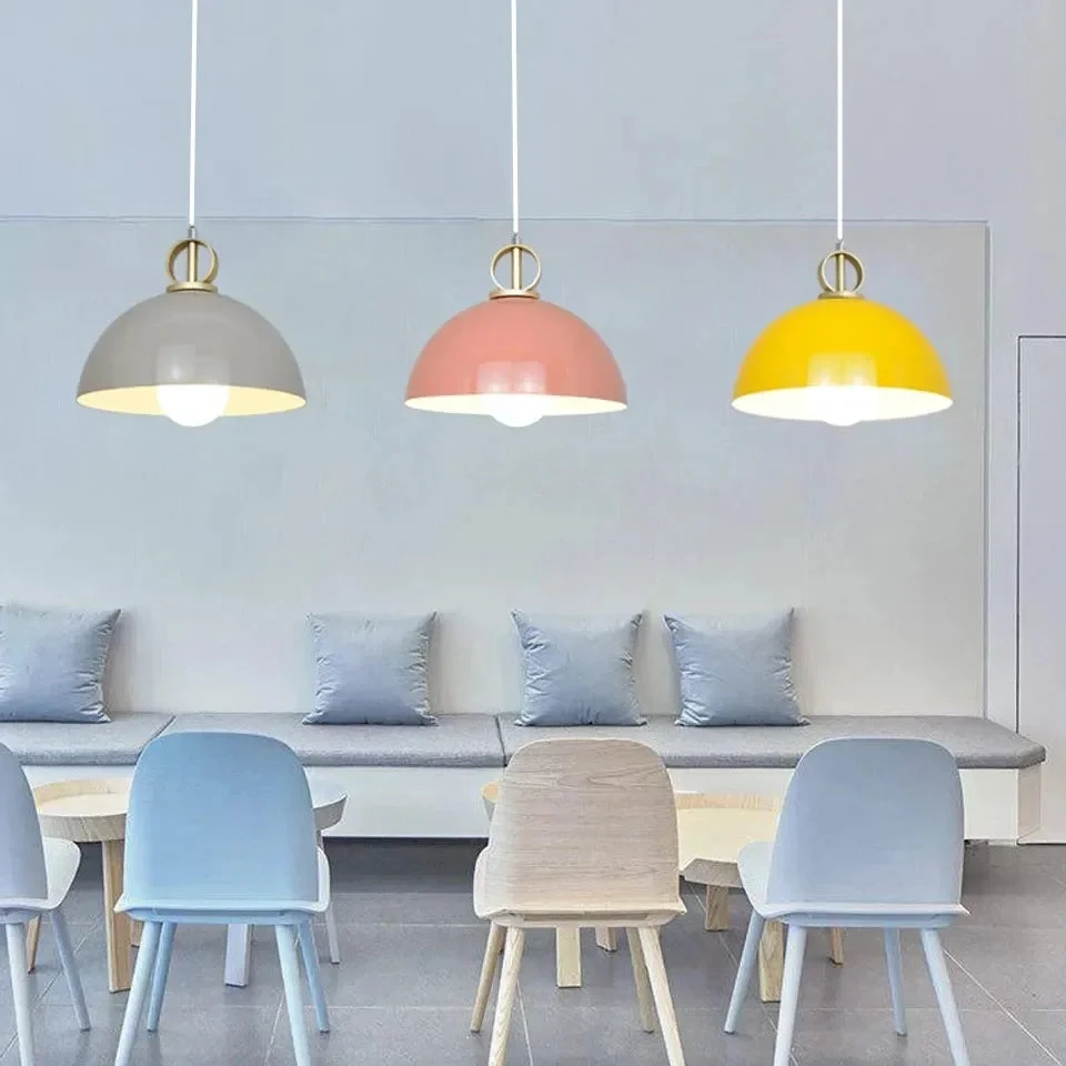 Suspension En Métal Avec Abat-jour Coloré Moderne 3 Suspension En Métal Avec Abat-jour Coloré Moderne