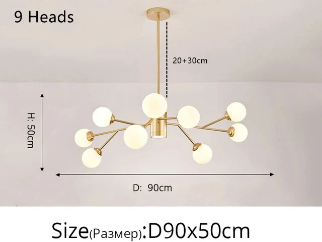 Lustre En Verre Nordique Design Haricot Magique Décoration Intérieure 13 Lustre En Verre Nordique Design Haricot Magique Décoration Intérieure – Image 11