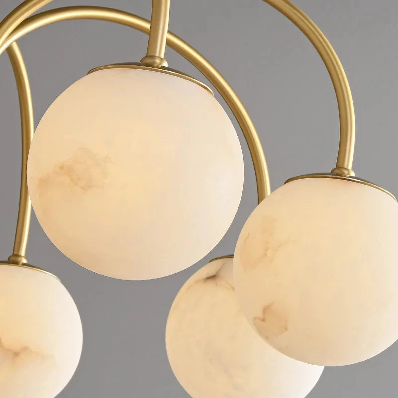 Suspension Moderne En Cuivre Et Marbre Naturel Pour Un éclairage Luxueux 8 Suspension Moderne En Cuivre Et Marbre Naturel Pour Un éclairage Luxueux – Image 6