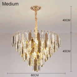 Lustre Moderne En Cristal Doré à Led Design élégant Pour Intérieur -Lumeers Boutique S0ce6b5f7e11e4b139b650d2623f0d5248