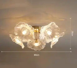 Lustre Moderne En Verre En Forme De Fleur De Lotus Avec Led -Lumeers Boutique S113e0f7f63464af7abe5e5e9fee3dacec