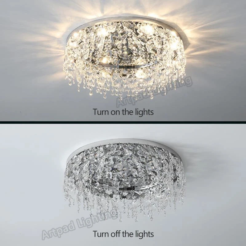 Plafonnier Moderne En Métal Design Cristal Décoratif Pour Intérieur 7 Plafonnier Moderne En Métal Design Cristal Décoratif Pour Intérieur – Image 5