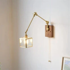 Applique Murale Rétro à Bras Pivotant Avec Abat-jour En Verre