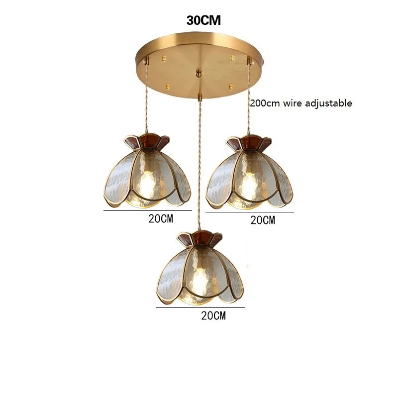 Suspension Vintage En Cuivre Avec Abat-jour En Verre Fait Main 14 Suspension Vintage En Cuivre Avec Abat-jour En Verre Fait Main â Image 12