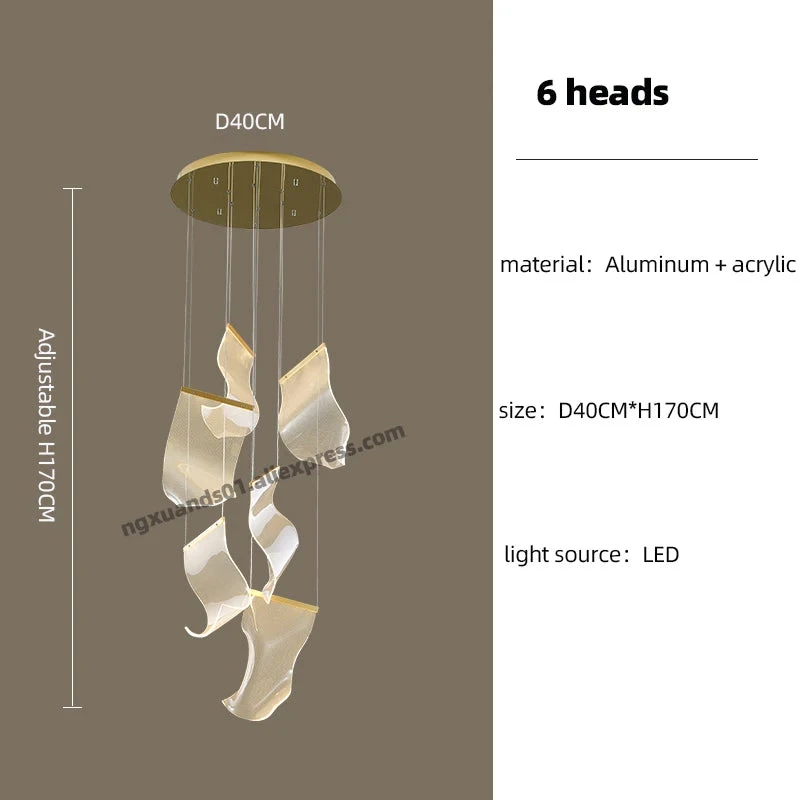Suspension Moderne à Led Design éclairage Acrylique Profilé 13 Suspension Moderne à Led Design éclairage Acrylique Profilé – Image 11