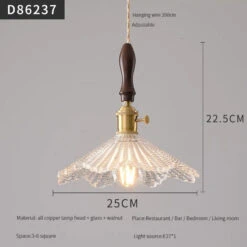 Suspension Moderne En Laiton Avec Abat-jour Rustique En Verre De Noyer -Lumeers Boutique S1d68e805ac044d92a831c677c5ce515an