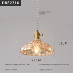 Suspension Moderne En Laiton Avec Abat-jour Rustique En Verre De Noyer -Lumeers Boutique S1e15ffb2824f4a81bd16be2cd052cda6a