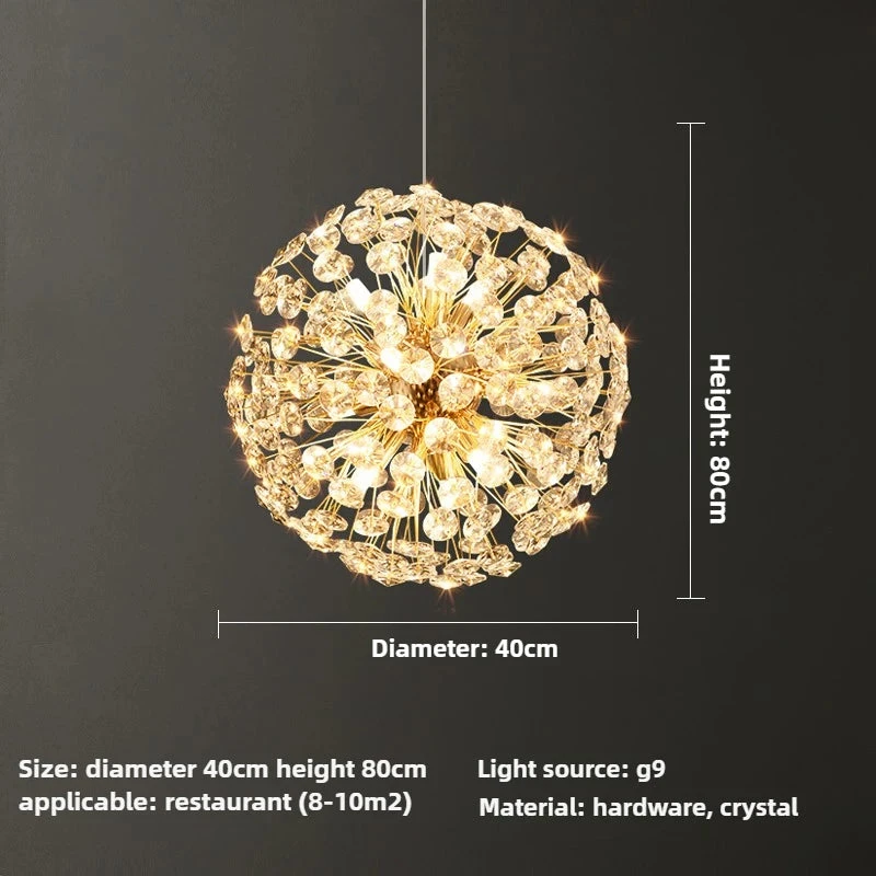 Lustre En Cristal Moderne En Forme De Pissenlit Créatif Et Atmosphérique 11 Lustre En Cristal Moderne En Forme De Pissenlit Créatif Et Atmosphérique – Image 9