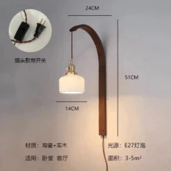 Applique Murale Japonaise En Bois Vintage Rétro Abat-jour En Céramique -Lumeers Boutique S24257195d7364c1d9b923e43d0fb9618v