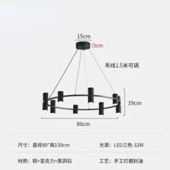 Suspension Haut De Gamme En Cuivre Et Pierre Noire -Lumeers Boutique S268045b6840a45c1af8f44fdefbb87abP