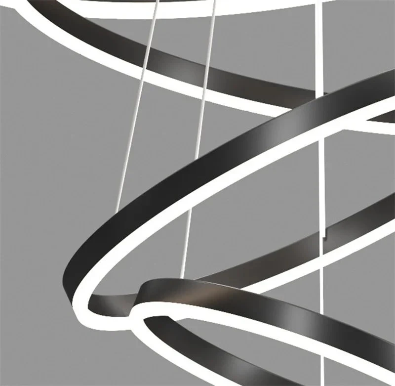 Lustre Moderne à Anneaux Ronds En Led Pour Décoration Intérieure 6 Lustre Moderne à Anneaux Ronds En Led Pour Décoration Intérieure – Image 4