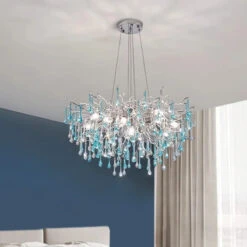 Lustre Moderne En Verre Bicolore Style Postmoderne Avec Led