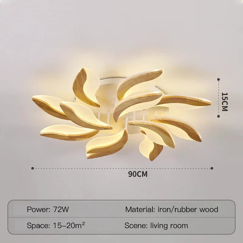 Lustre Moderne En Bois Avec Luminaires En Acrylique à LED 9 Lustre Moderne En Bois Avec Luminaires En Acrylique à LED – Image 7