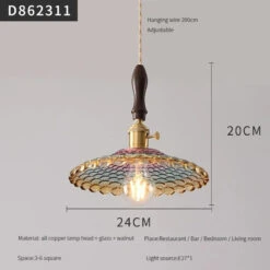 Suspension Moderne En Laiton Avec Abat-jour Rustique En Verre De Noyer -Lumeers Boutique S2c7cc53ad01d4fb2b2a41f214458a8a5K