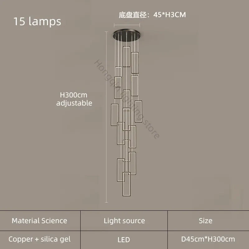 Lustre Moderne En Cuivre Avec éclairage LED Design élégant 10 Lustre Moderne En Cuivre Avec éclairage LED Design élégant – Image 8