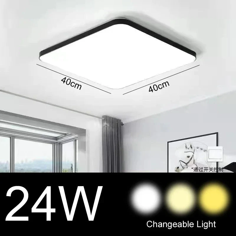 Plafonnier Led Moderne Ultra Mince En Acrylique Pour Un éclairage élégant 13 Plafonnier Led Moderne Ultra Mince En Acrylique Pour Un éclairage élégant – Image 11