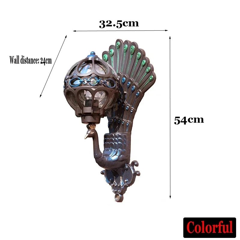 Applique Murale Style Européen Rétro Paon Led Hôtel Art Balcon Villa Porte Lumière Adapté à L'éclairage Intérieur/extérieur 13 Applique Murale Style Européen Rétro Paon Led Hôtel Art Balcon Villa Porte Lumière Adapté à L'éclairage Intérieur/extérieur – Image 11