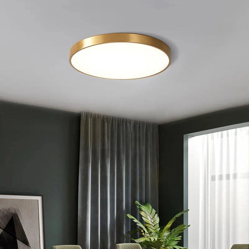 Plafonnier Led Minimaliste à Télécommande En Laiton Doré 6 Plafonnier Led Minimaliste à Télécommande En Laiton Doré – Image 4